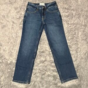Abercrombie Kids High Rise Straight Jeans Dark Wash Girls Youth 7/8